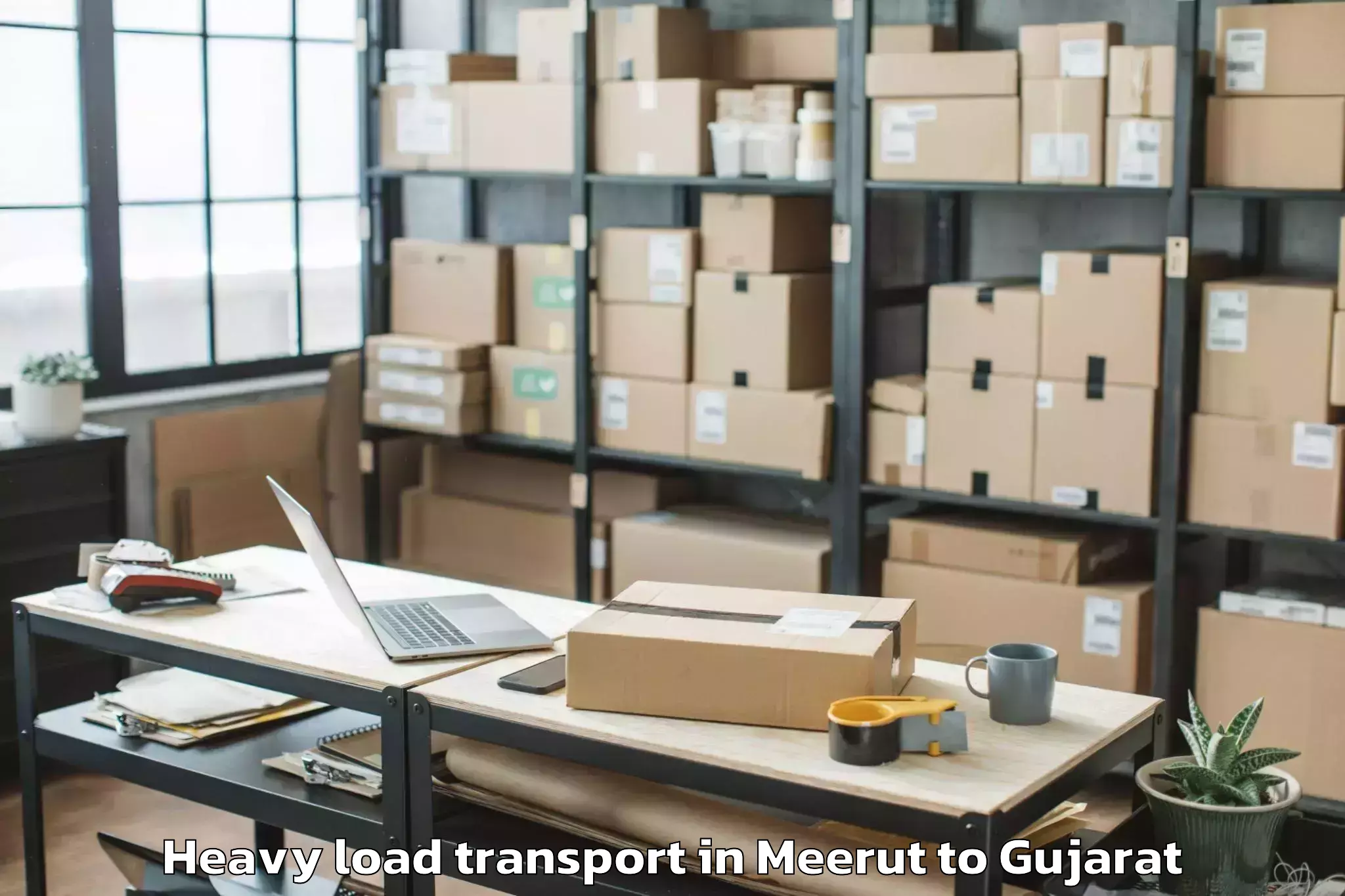 Book Meerut to Jhulasan Heavy Load Transport Online